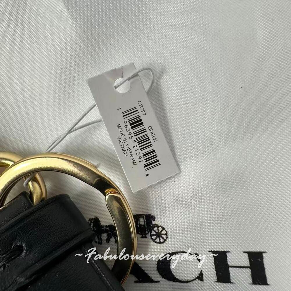 Coach Trigger Snap Bag Charm In Leather/Gold/Black CR727 NWT - Picture 7 of 7